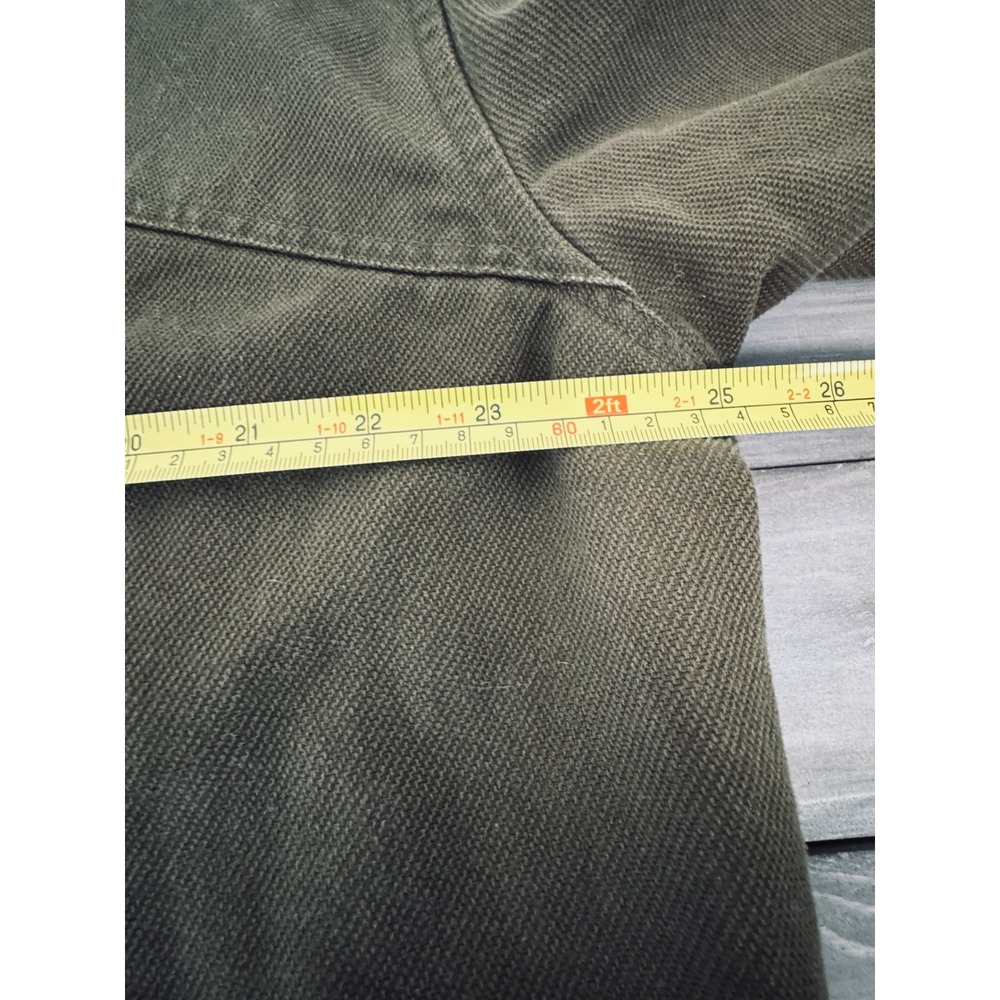 Vintage Columbia River Lodge Barn Chore Jacket Olive Green Flannel Lined Large - Picture 14 of 15
